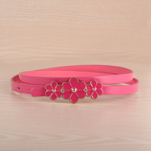 Дамски декоративен колан от изкуствена кожа в няколко цвята - червен, син, зелен, розов, кафяв и други 