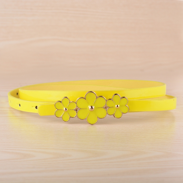 Дамски декоративен колан от изкуствена кожа в няколко цвята - червен, син, зелен, розов, кафяв и други 