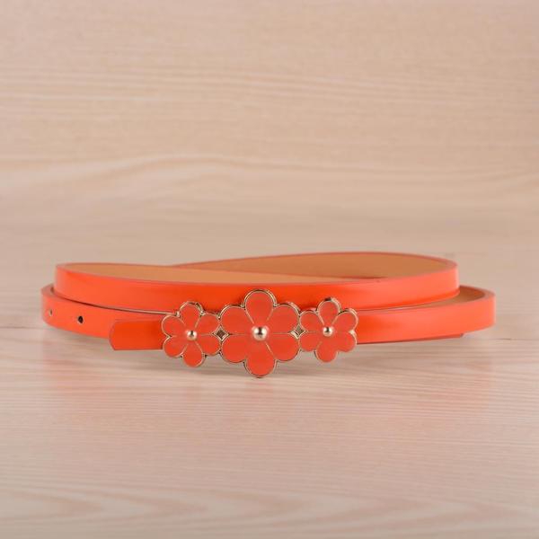 Дамски декоративен колан от изкуствена кожа в няколко цвята - червен, син, зелен, розов, кафяв и други 