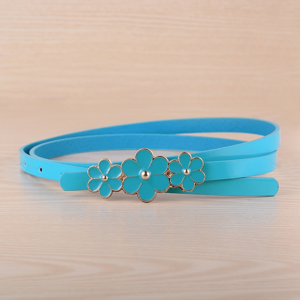 Дамски декоративен колан от изкуствена кожа в няколко цвята - червен, син, зелен, розов, кафяв и други 