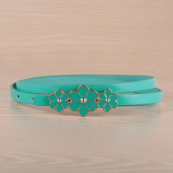 Дамски декоративен колан от изкуствена кожа в няколко цвята - червен, син, зелен, розов, кафяв и други 