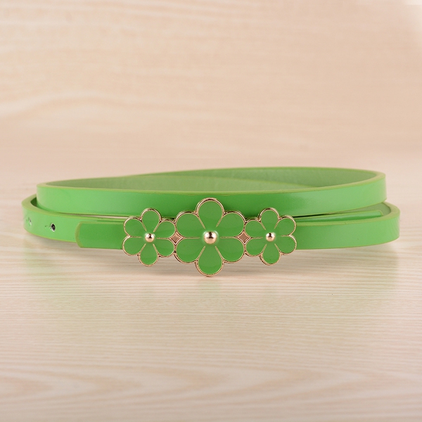 Дамски декоративен колан от изкуствена кожа в няколко цвята - червен, син, зелен, розов, кафяв и други 