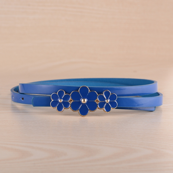 Дамски декоративен колан от изкуствена кожа в няколко цвята - червен, син, зелен, розов, кафяв и други 