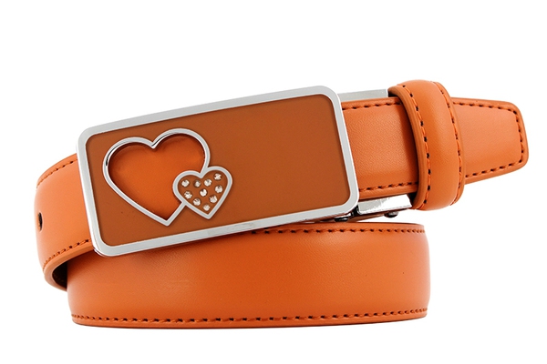 Дамски кожен колан с гладка катарама в няколко цвята и избор от дължина 105 см, 110 см и 115 см