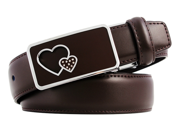 Дамски кожен колан с гладка катарама в няколко цвята и избор от дължина 105 см, 110 см и 115 см