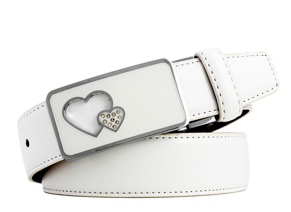 Дамски кожен колан с гладка катарама в няколко цвята и избор от дължина 105 см, 110 см и 115 см