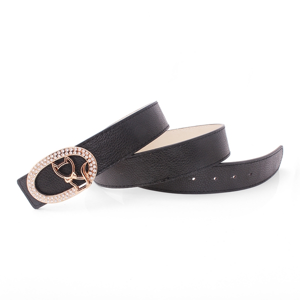 Δερμάτινη ζώνη faux σε διάφορα χρώματα - μαύρο, κίτρινο, κόκκινο - με λεία πόρπη "γατάκι"