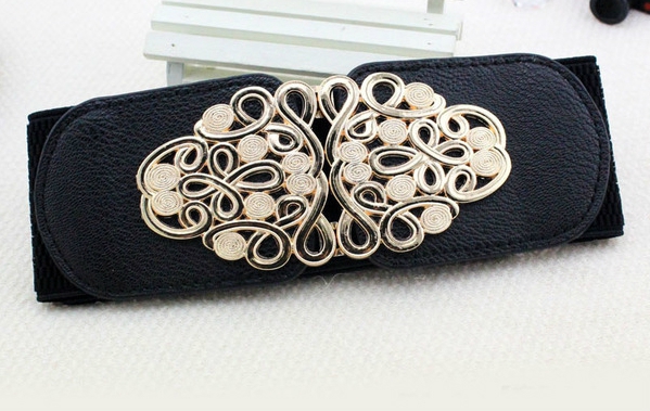 Дамски кожен широк колан с размери - дължина 65 см и ширина 6 см 