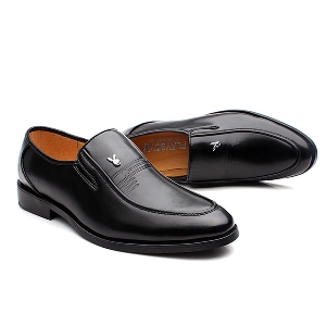 Мъжки официални обувки от изкуствена кожа черен цвят
