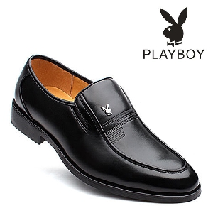 Мъжки официални обувки от изкуствена кожа черен цвят