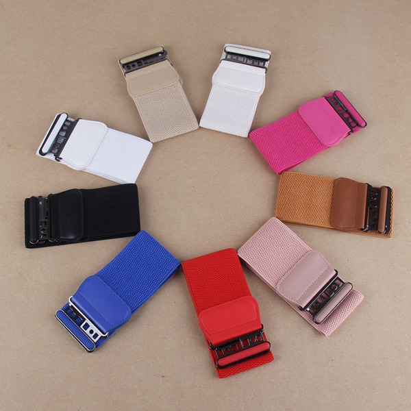 Дамски еластичен колан за кръст - подходящ за якета и палта - топ цветове -кафяв, червен, син, черен - дължина 68 см