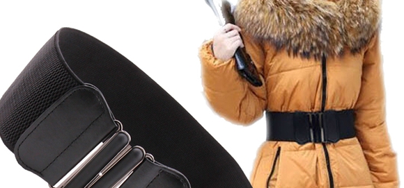 Дамски еластичен колан за кръст - подходящ за якета и палта - топ цветове -кафяв, червен, син, черен - дължина 68 см