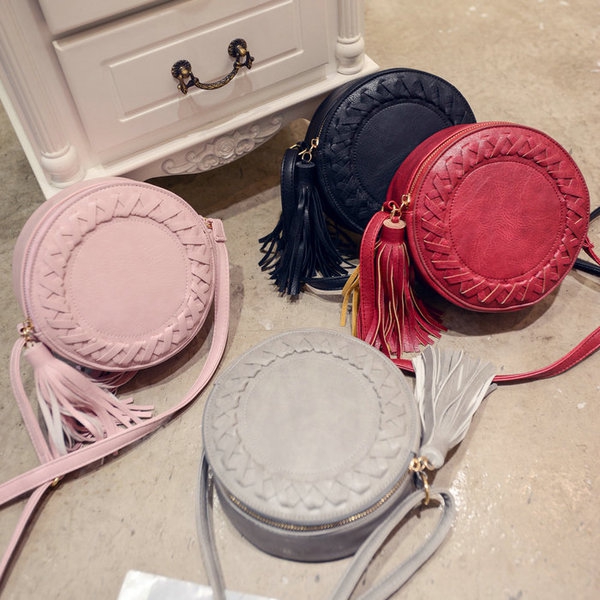 Γυναικεία τσάντα σε τέσσερα χρώματα - γκρι, μαύρο και ροζ κρασί