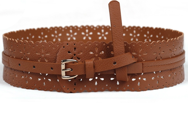 Φαρδιά ζώνη  με ελαστική μέση - ένα ρετρό μοντέλο σε διάφορα χρώματα - πορτοκαλί, καφέ, μωβ, μαύρο, κόκκινο, γκρι - ελαστικό