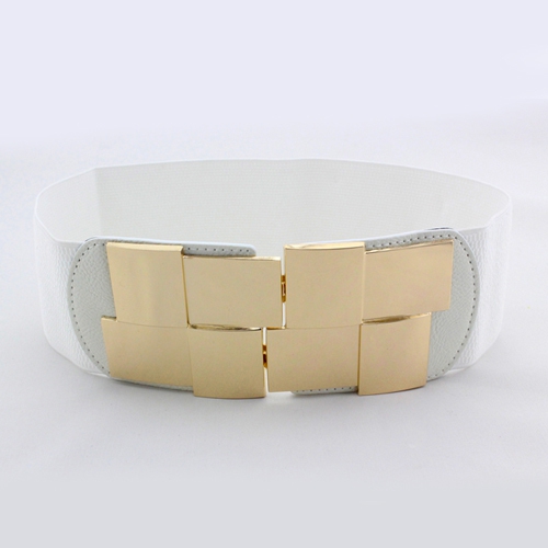 Γυναικεία φαρδιά ελαστική ζώνη με έναν τύπο πόρπη «γεωμετρικά σχήματα» - μαύρο, κόκκινο, γκρι