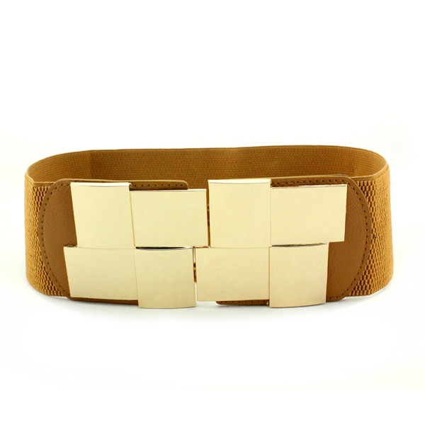 Γυναικεία φαρδιά ελαστική ζώνη με έναν τύπο πόρπη «γεωμετρικά σχήματα» - μαύρο, κόκκινο, γκρι