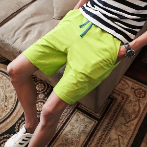 Цветни памучни мъжки шорти  с връзки - 8 модела 