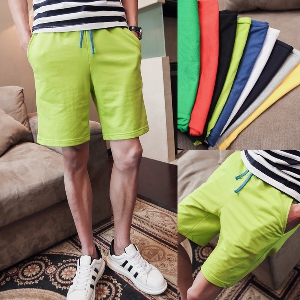 Цветни памучни мъжки шорти  с връзки - 8 модела 