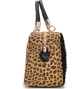Дамска леопардова чанта с 2 лица