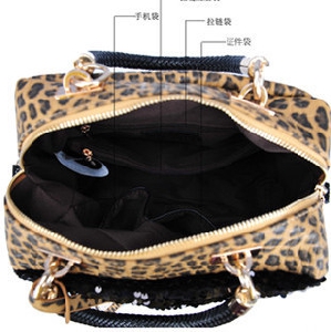 Γυναικεία λεοπάρδαλη τσάντα με 2 άτομα