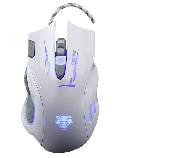 Ергономична геймърска мишка в бял и черен цвят 2400 DPI