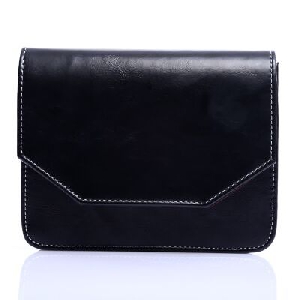 Малка дамска чанта от изкуствена кожа - кафява, черна, сива - подходяща за рамо с мека повърхност