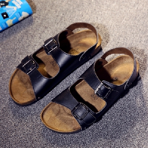 Мъжки сандали черен и бял цвят