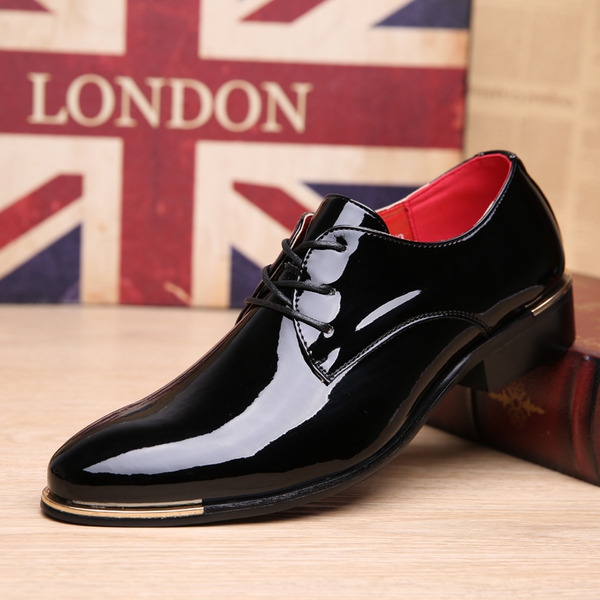 Ανδρικά επίσημα παπούτσια σε 4 σχέδια - μαύρο, κρασί κόκκινο, καφέ και σκούρο μπλε χρώμα
