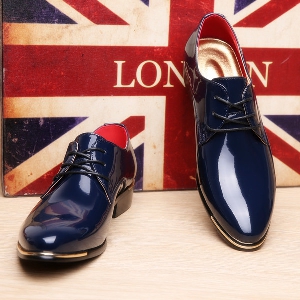 Ανδρικά επίσημα παπούτσια σε 4 σχέδια - μαύρο, κρασί κόκκινο, καφέ και σκούρο μπλε χρώμα