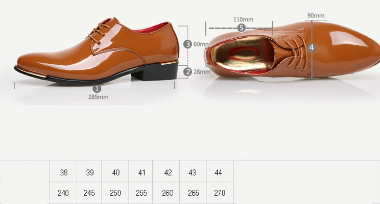 Ανδρικά επίσημα παπούτσια σε 4 σχέδια - μαύρο, κρασί κόκκινο, καφέ και σκούρο μπλε χρώμα