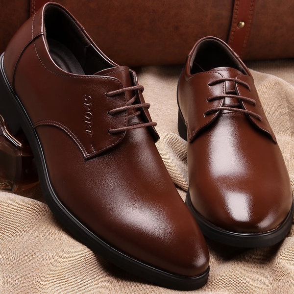 Мъжки елегантни обувки от изкуствена кожа - различни модели в кафяв и черен цвят   