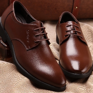 Мъжки елегантни обувки от изкуствена кожа - различни модели в кафяв и черен цвят   
