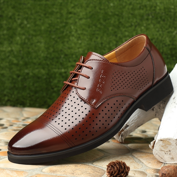 Мъжки елегантни обувки от изкуствена кожа - различни модели в кафяв и черен цвят   