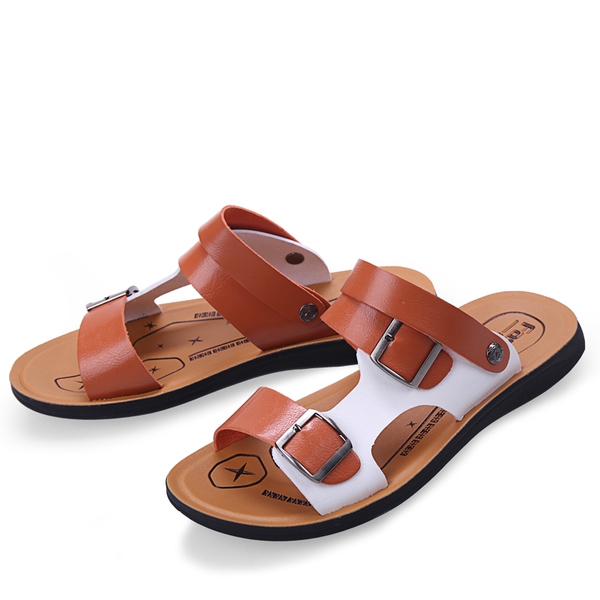 Ανδρικές παντόφλες πορτοκαλί μπλε και καφέ χρώμα