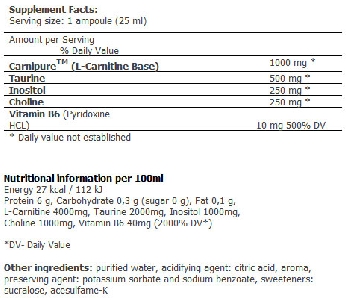 AMIX CarniSlim ® Lipotropic 25мл. / 20 амп. 0.500кг.