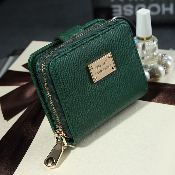 Οι γυναίκες πορτοφόλι σε ροζ, πράσινο και μαύρο - 2 μοντέλα