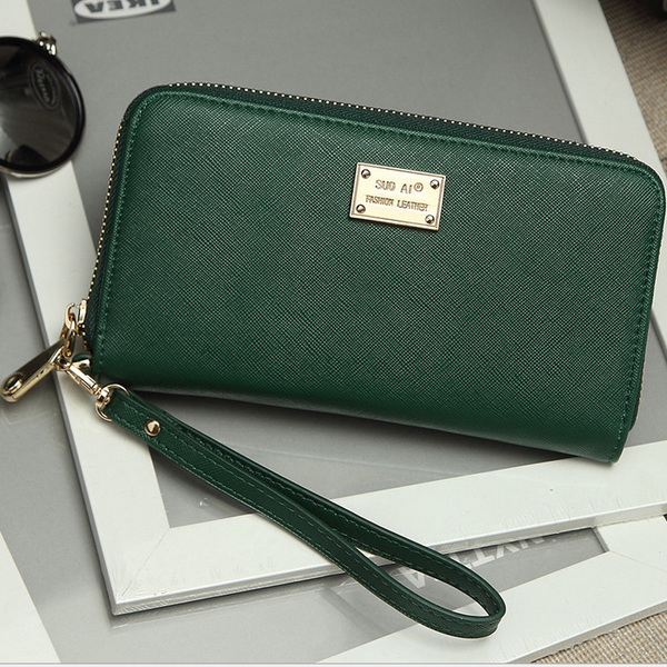 Οι γυναίκες πορτοφόλι σε ροζ, πράσινο και μαύρο - 2 μοντέλα