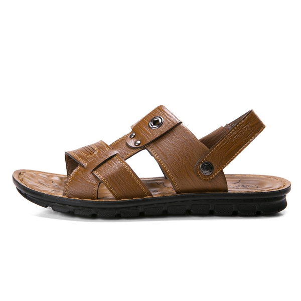 Мъжки сандали светло кафяв и тъмно кафияв цвят