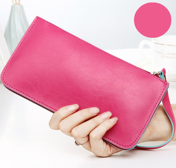 Οι γυναίκες πορτοφόλι σε μαύρο, ροζ, φούξια, κίτρινο, μπλε και μοβ - 6 μοντέλα