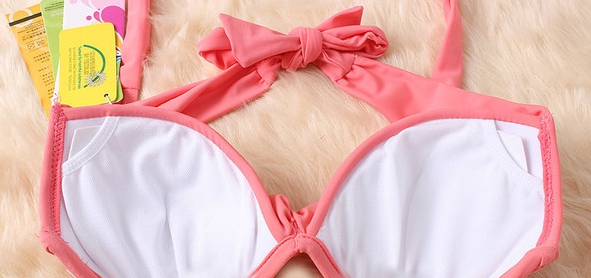 Μαγιό με μαντίλα στην παραλία σε 3 χρώματα: Ροζ Κίτρινο Μπλε