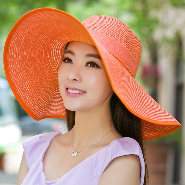 Οι γυναίκες το καλοκαίρι καπέλα παραλία - κίτρινο, μπλε, ροζ