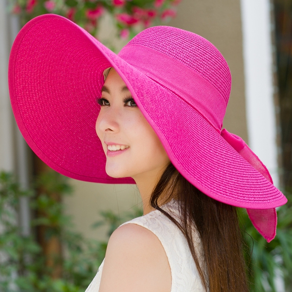 Οι γυναίκες το καλοκαίρι καπέλα παραλία - κίτρινο, μπλε, ροζ