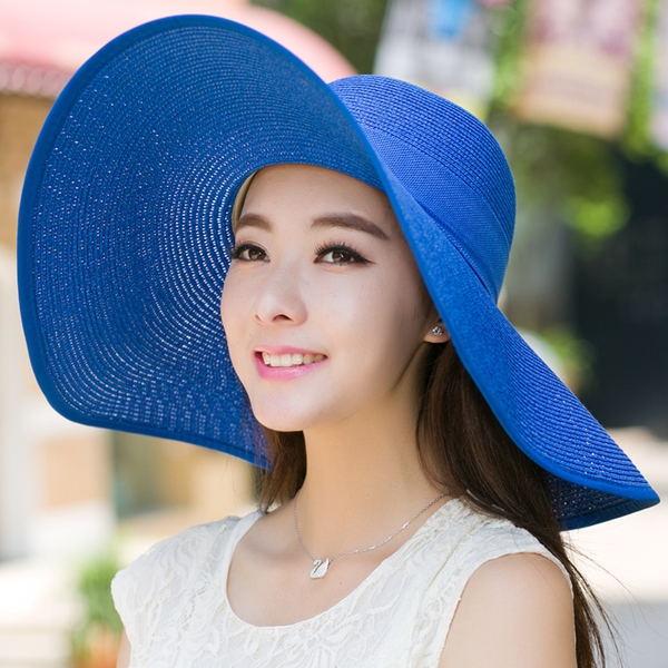 Οι γυναίκες το καλοκαίρι καπέλα παραλία - κίτρινο, μπλε, ροζ