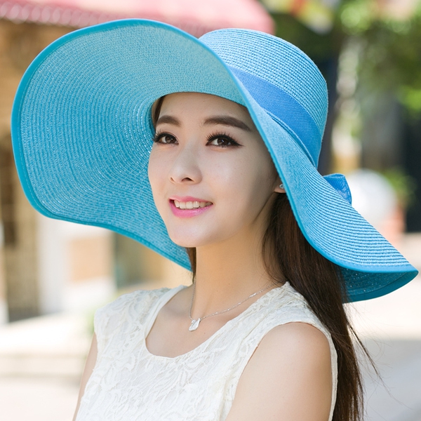 Οι γυναίκες το καλοκαίρι καπέλα παραλία - κίτρινο, μπλε, ροζ