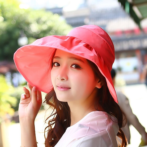 Дамски летни шапки с широки козирки - сгъваеми в няколко цвята