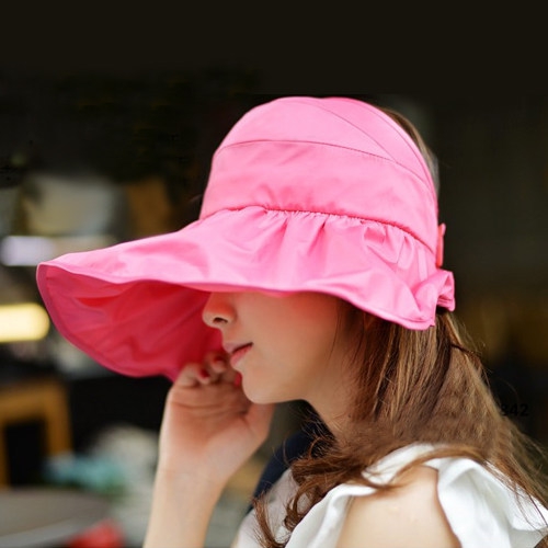 Дамски летни шапки с широки козирки - сгъваеми в няколко цвята