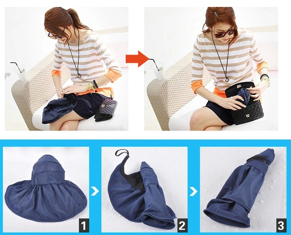 Дамски летни шапки с широки козирки - сгъваеми в няколко цвята