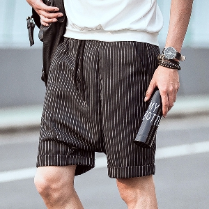 Мъжки  небрежни раирани къси панталони  - 3 модела 