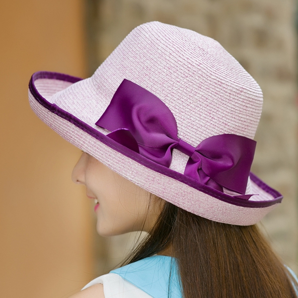 Дамски плажни шапки с панделка - 4 модела 