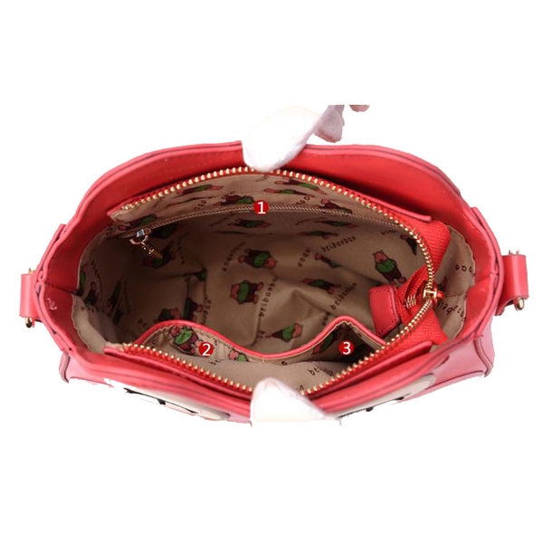 Τσάντα - χρωματιστά κουκουβάγια - μαύρο, ροζ, μπεζ και μπλε